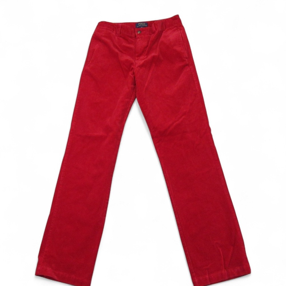 Polo Ralph Lauren Boys Corduroy Chino Pants 16 (28 x 29) Red Pony Logo Stretch‎